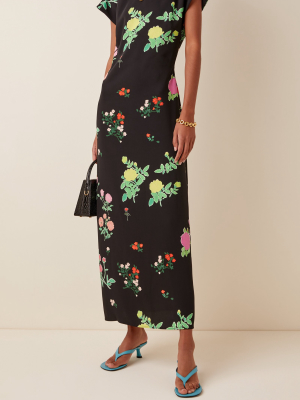 Valentine Printed Crepe Maxi Dress