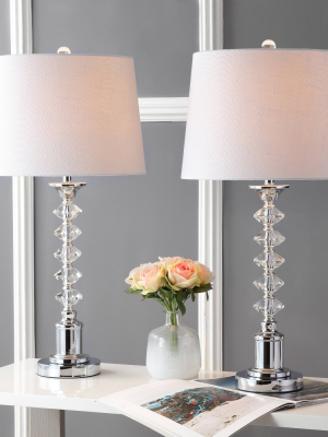 28" (set Of 2) Kinsley Crystal Table Lamp (includes Led Light Bulb) Clear - Jonathan Y