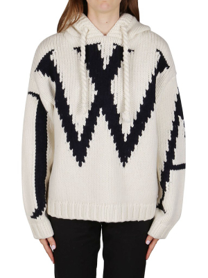 Jw Anderson Intarsia Knit Drawstring Jumper