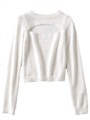 'posie' Cut Out Fuzzy Sweater (4 Colors)