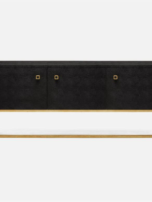 Dallon 3 Door Buffet Black Shagreen And Gold Steel