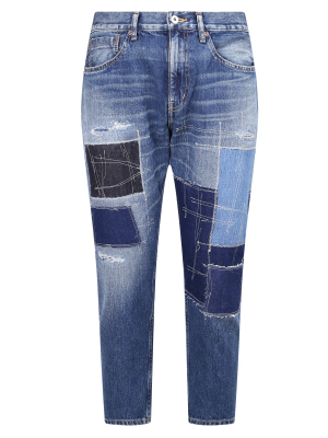 Junya Watanabe Man Patchwork Cropped Jeans