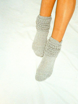 Heather Grey Slouch Socks