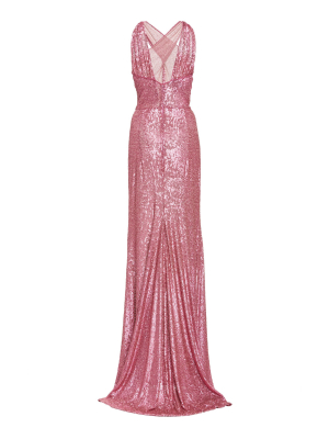 Criss-cross Sequin Gown