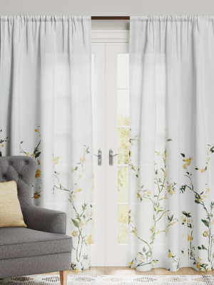 Climbing Floral Light Filtering Window Curtain Panel - Threshold™