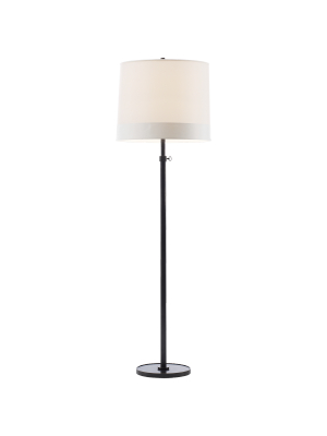 Simple Floor Lamp In Various Colors With Silk Banded Shade