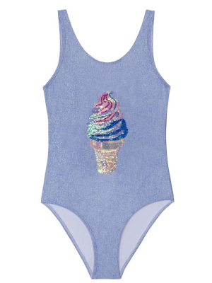 Pq Swim Light Sparkle Ice Cream Girls One Piece