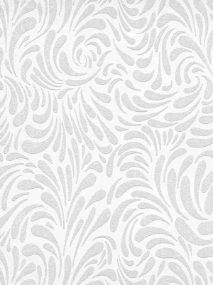 Graphic Floral Paintable Wallpaper In White Design By Bd Wall