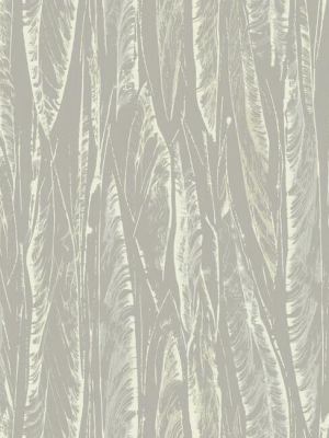 Native Leaves Wallpaper In Grey By Antonina Vella For York Wallcoverings