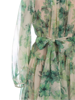 Max Mara Studio Vernice Floral Print Midi Dress