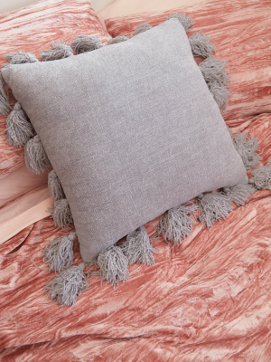 Dormify Chenille Knit Tassel Pillow