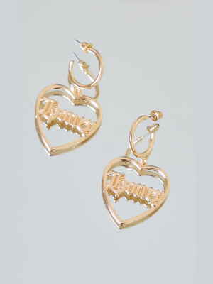 Gold Honey Heart Statement Earrings