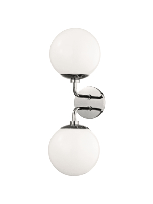 Stella 2 Light Wall Sconce - Polished Nickel