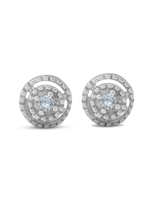 Pompeii3 Diamond Studs 10k White Gold