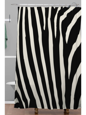 Natalie Baca Zebra Striped Shower Curtain Black/white - Deny Designs