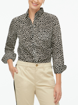 Button-up Stretch Cotton Poplin Shirt In Signature Fit