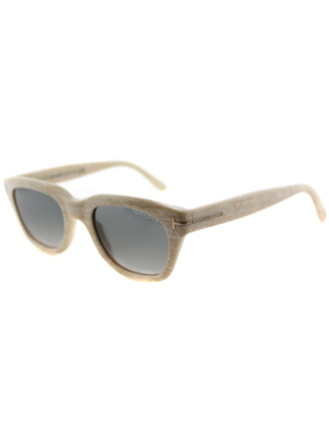 Tom Ford Snowdon Ft0237 60b Unisex Rectangle Sunglasses Biege Horn 50mm