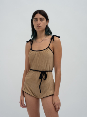 Towelling Playsuit Teddy