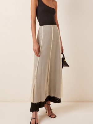 Cold-shoulder Cotton-blend Top