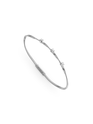 Marco Bicego® Marrakech Collection 18k White Gold And Diamond Stackable Bangle