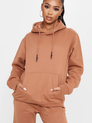 Tan Oversized Wax Toggle Hoodie