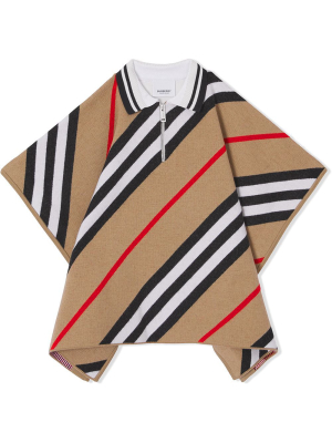 Burberry Kids Icon Stripe Knitted Cape