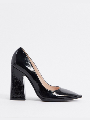 Raid Daleyza Block-heeled Shoe With Statement Square Toe In Black