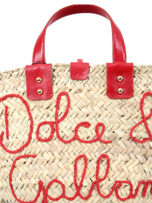 Dolce & Gabbana Kendra Logo Embroidered Tote Bag