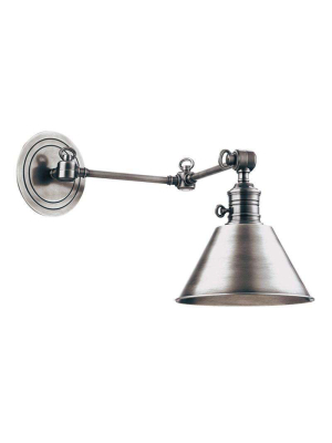 Garden City 1 Light Wall Sconce Polished Nickel