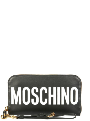 Moschino Maxi Logo Zip Around Wallet