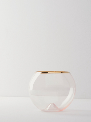 Gilded Rim Stemless Glass