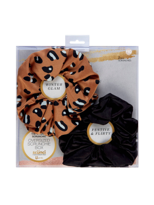 Scunci Jumbo Scrunchie Box - Leopard/black - 2pk