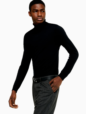 Black Roll Neck Sweater