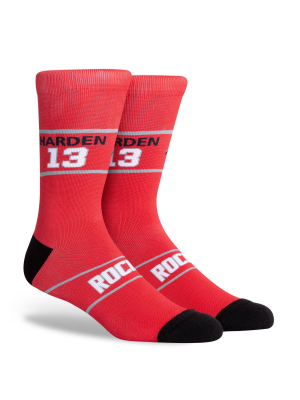 Nba Houston Rockets Hi-wire Crew Socks - L