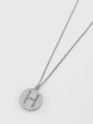 The "h" Initial Necklace In Silver