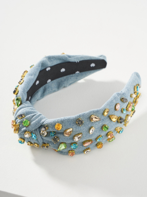 Lele Sadoughi Embellished Denim Headband