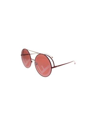 Fendi Run Away Ff 0285 C9a Womens Round Sunglasses Red 63mm