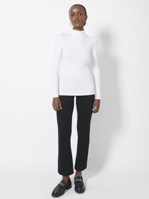 Organic Cotton Rib Roll Neck Top