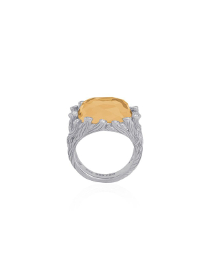 Enchanted Forest Ring With Gold Doublet And Diamonds