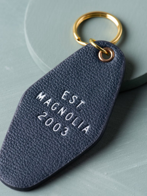 Magnolia Est. Navy Key Tag