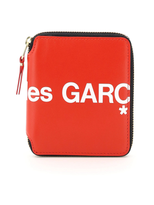 Comme Des Garçons Wallet Logo Print Zipped Wallet