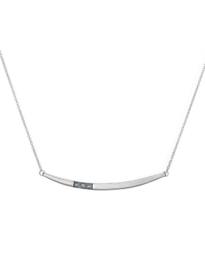 Black & White Channel Arc Necklace With Tiny Diamonds (new!)