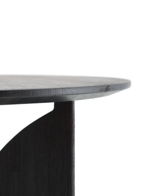 Teak Fin Black Side Table - Varnished