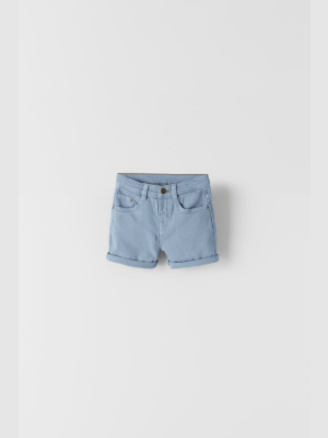 Twill Denim Shorts