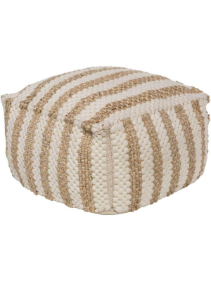 Oak Cove Cube Cloud/khaki Pouf