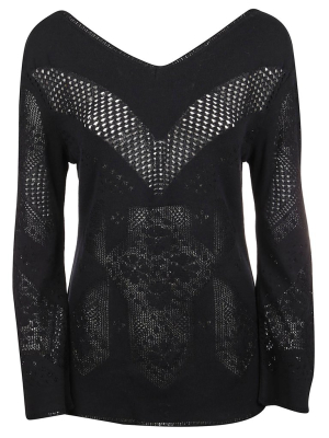 Alberta Ferretti Lace V-neck Blouse