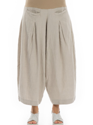 Loose Natural Linen Trousers