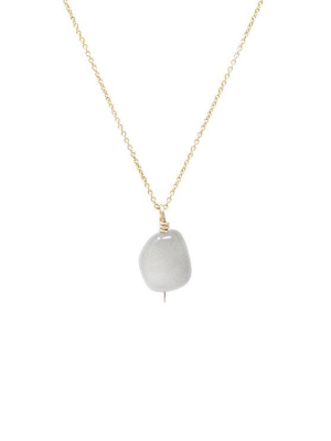 Grey Moonstone Drop Necklace