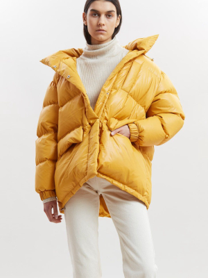 Tignes Recycled Long Puffer - Marigold