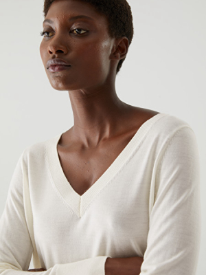 Merino Wool V-neck Sweater